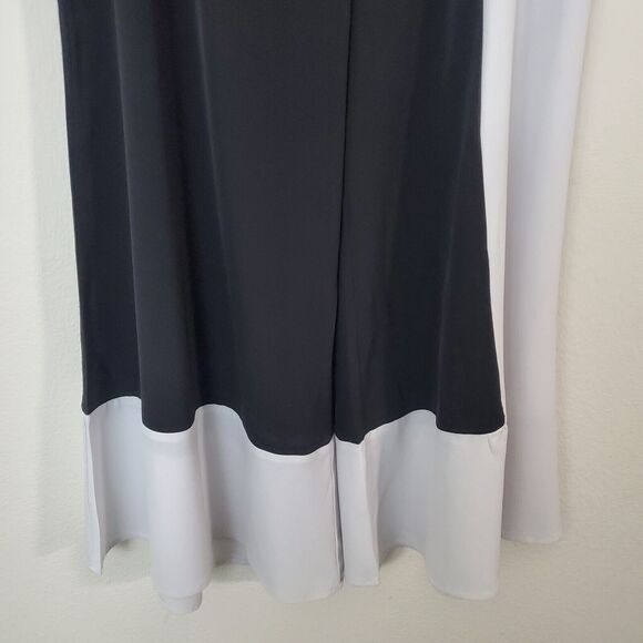 Gabrielle Union Pants Medium Black White Wide Leg Crop New York & Co Avant Garde - Picture 3 of 11